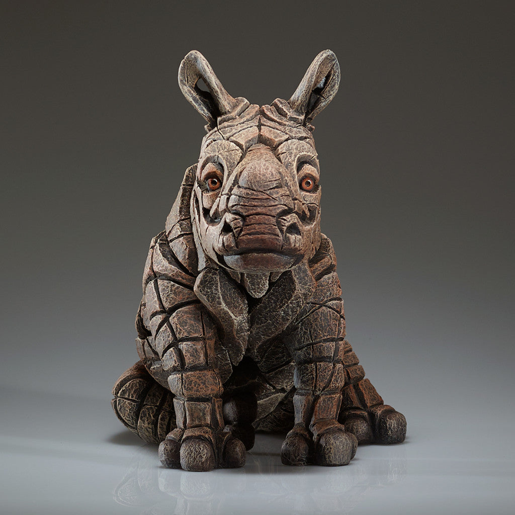 Edge Sculpture Rhinoceros Calf White by Matt Buckley