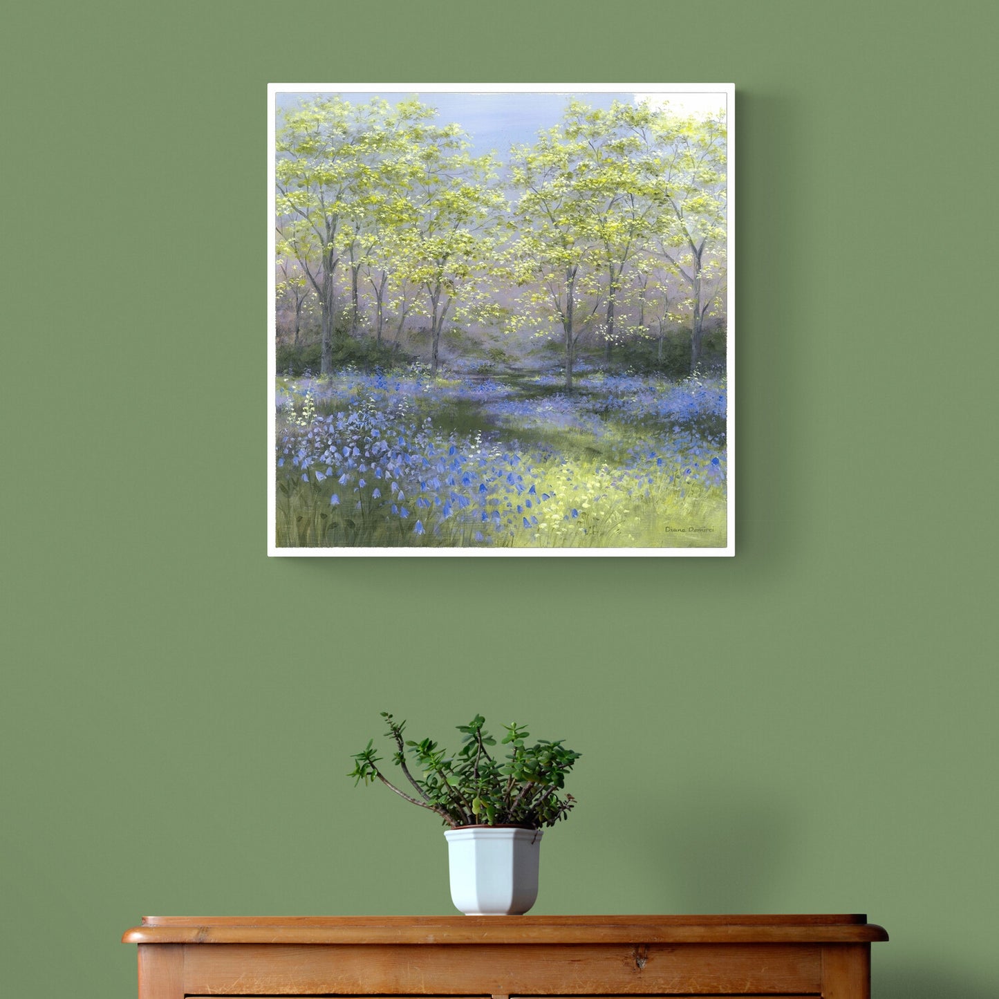 Spring Wood white frame framed print by Diane Demirci