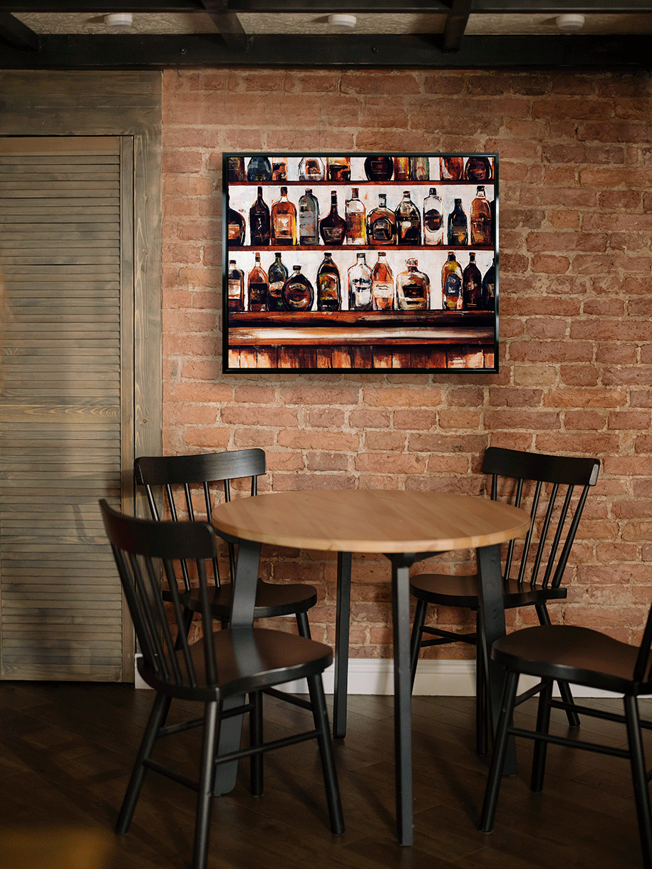The Tipple Shelf framed print by Sydney Edmunds