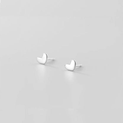 Tiny Heart Earrings Silver