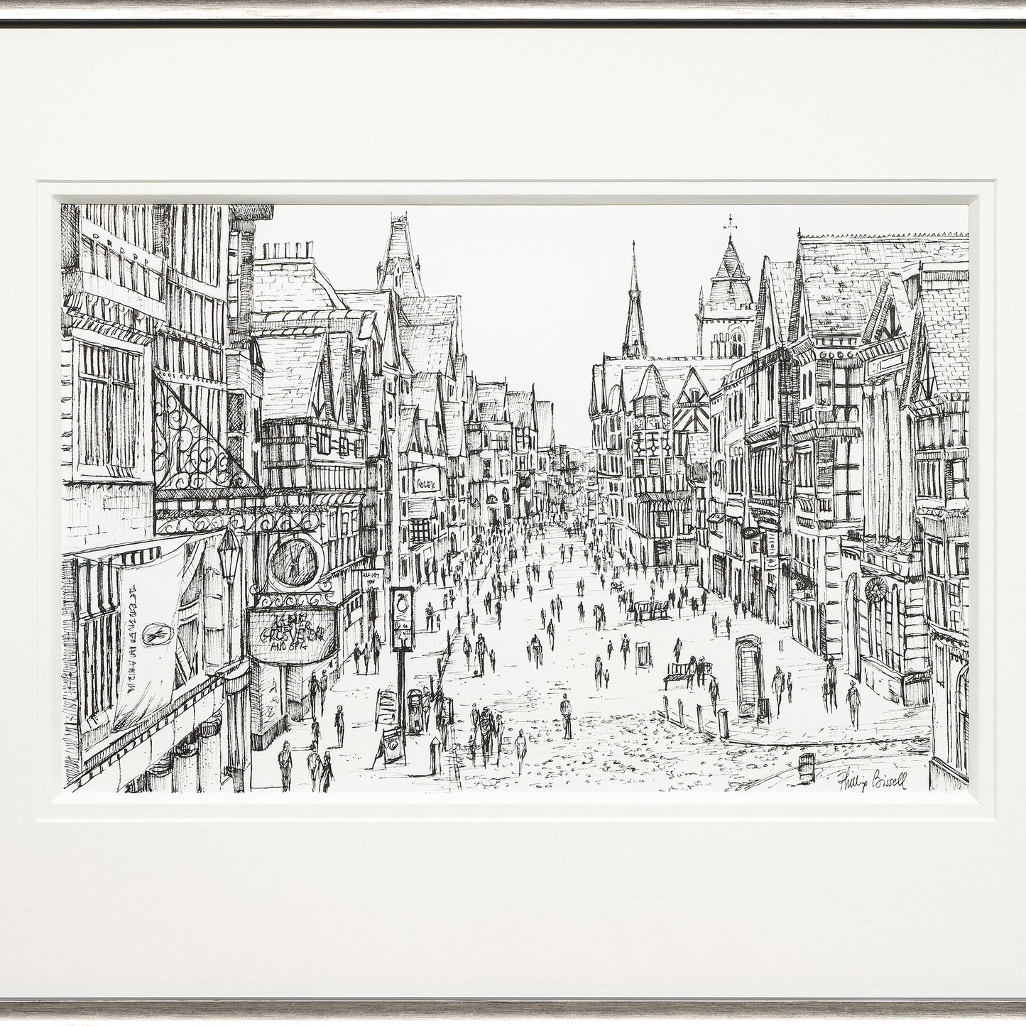 Chester Sketch original sketch by Phillip Bissell with white mount