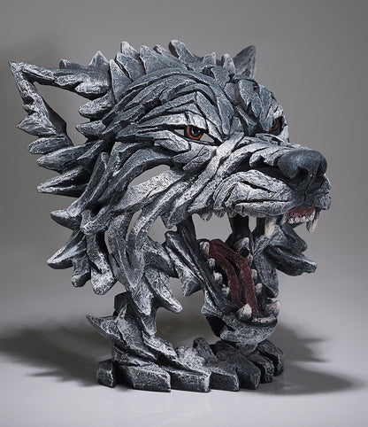 Edge Sculpture Wolf Bust Grey by Matt Buckley