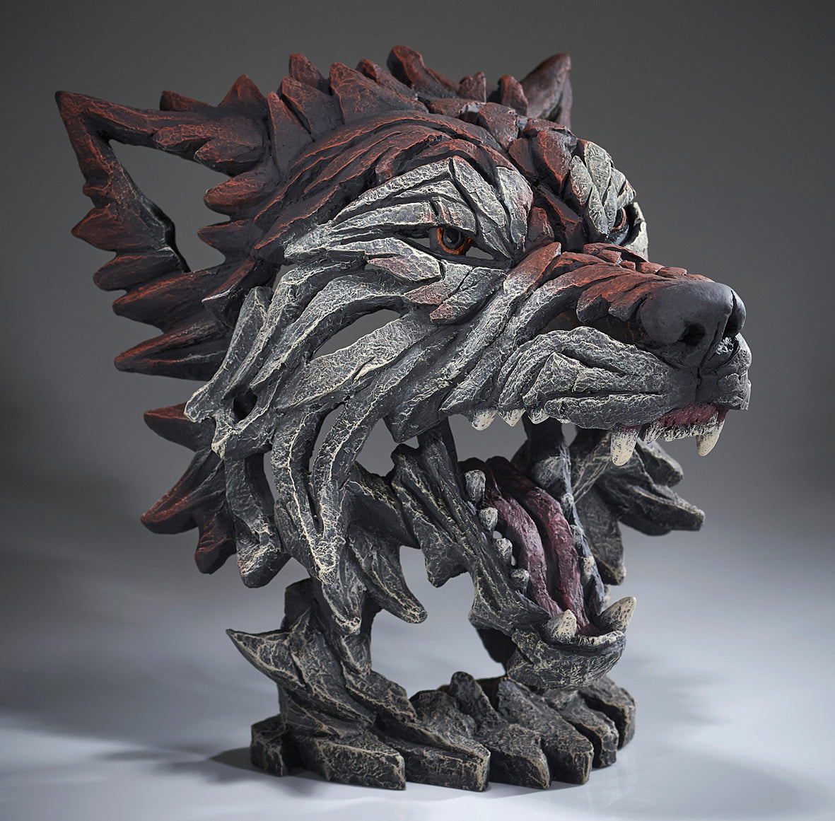 Edge Sculpture Wolf Bust Timber by Matt Buckley