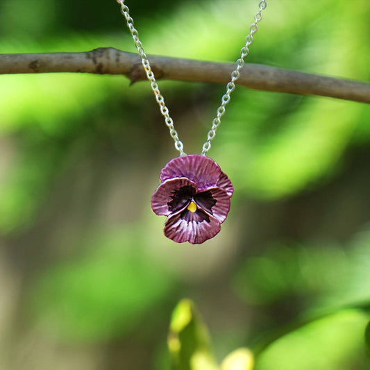 Pansy Pink Necklace and Earrings