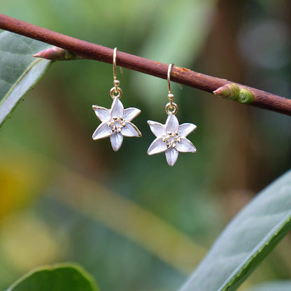 Lily White Necklace and Earrings