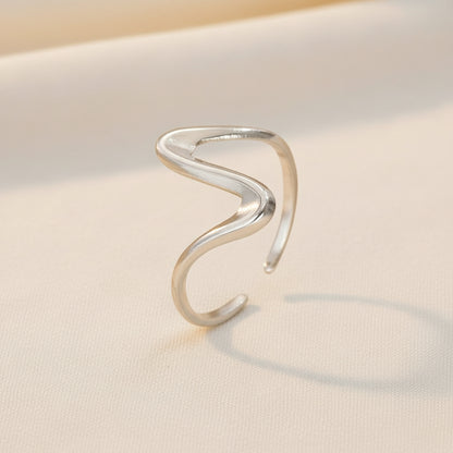 Silver ring on a white background