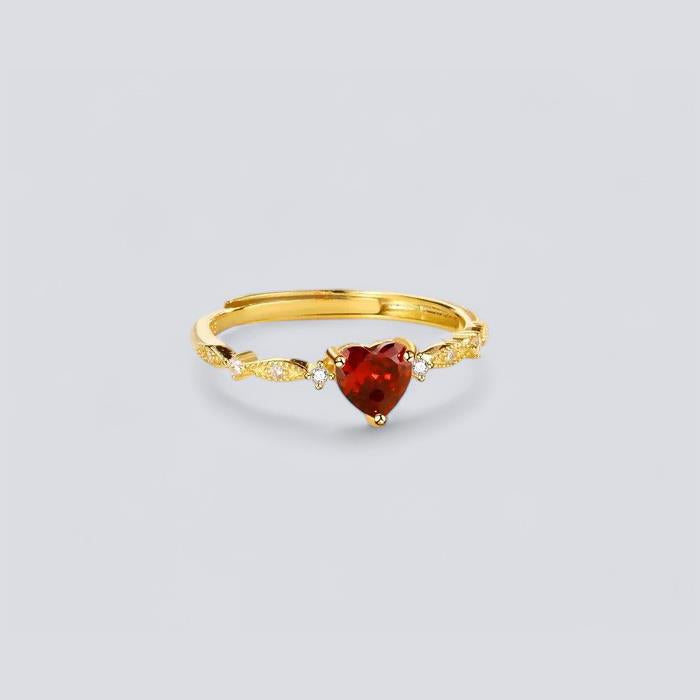 Ruby Heart Ring Gold