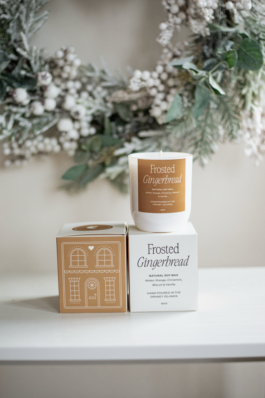 Frosted Gingerbread Candle