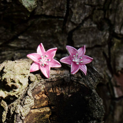Lily Pink Necklace and Earrings