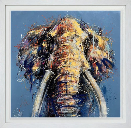 Titan canvas deluxe hand embellished limited edition print by Joe Galindo