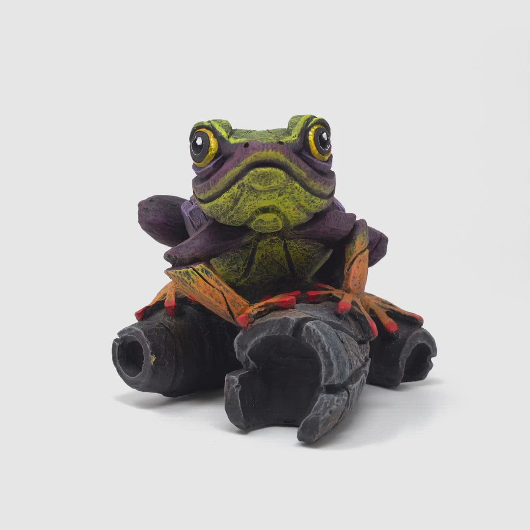Rainbow Green Tree Frog by Edge Sculpture