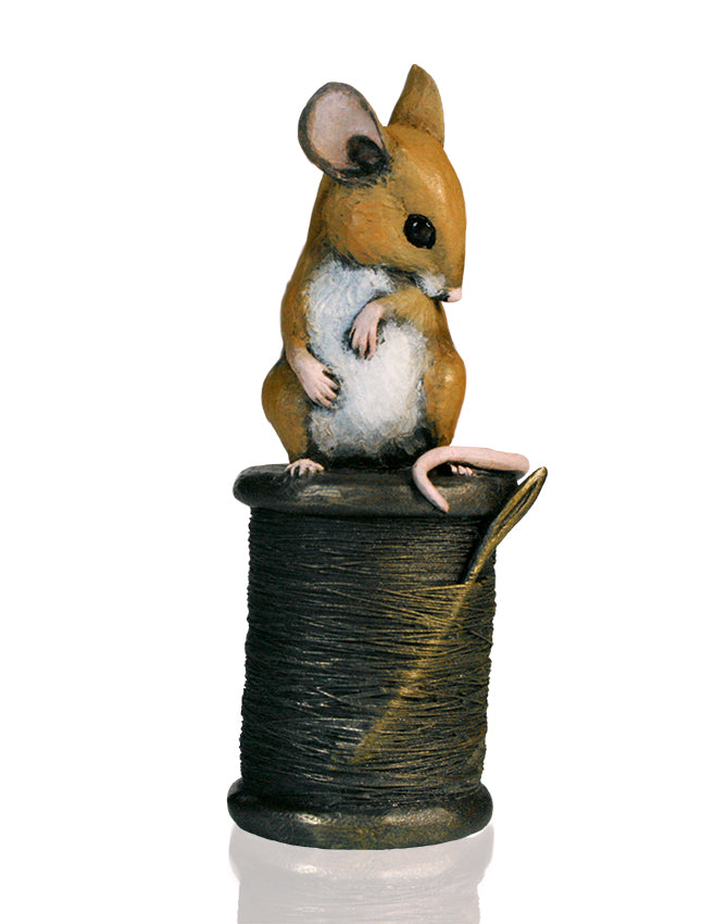 Cotton Reel Cold Cast Bronze Sculpture by Michael Simpson