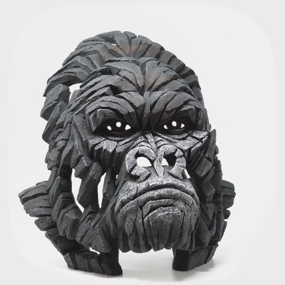 Gorilla Bust Black by Matt Buckley at Edge Sculpture
