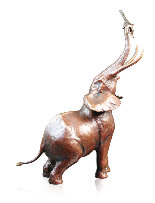 Medium Bull Elephant Solid Bronze Sculpture by Michael Simpson