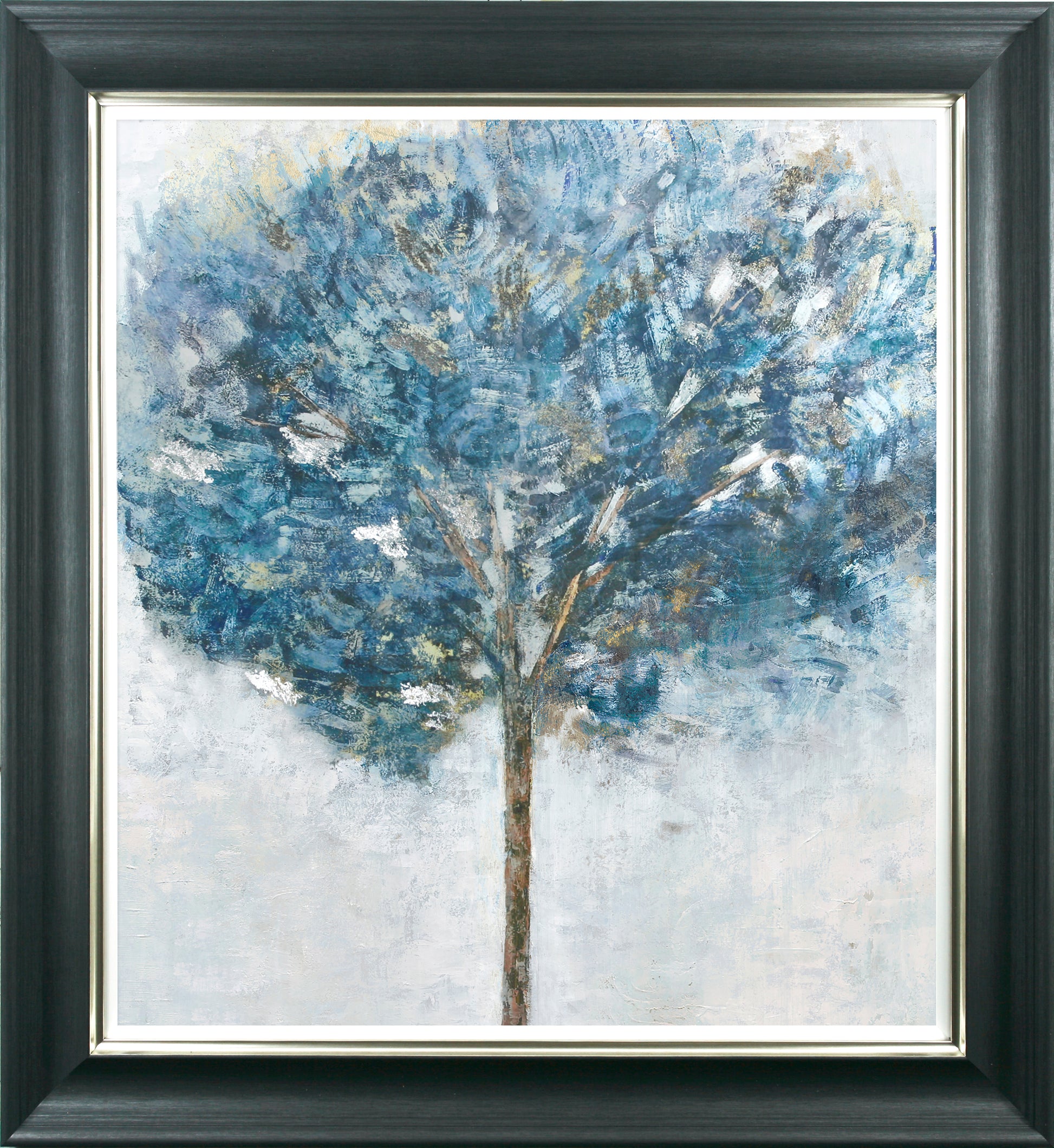 Denim Tree framed print by Maya Woods