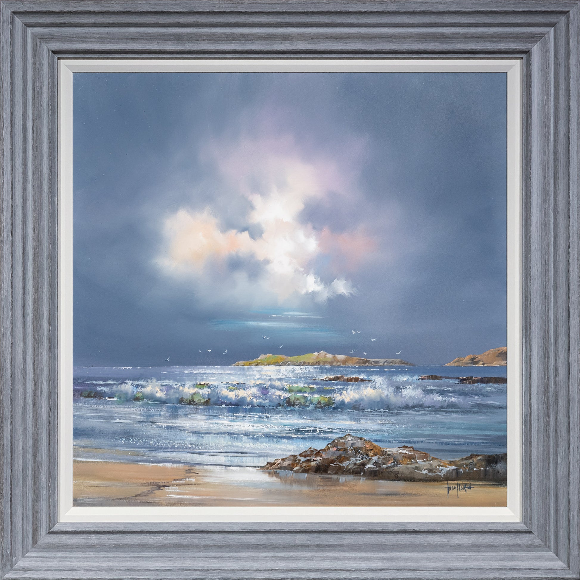 Evening Waves Original Painting by Allan Morgan