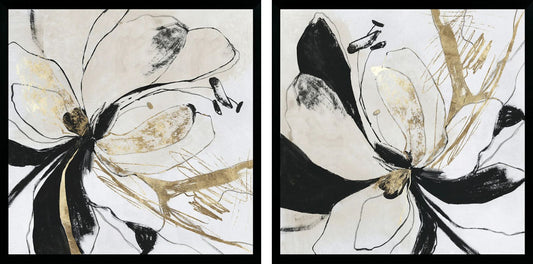 Black Bloom I and II framed prints by PI Studio