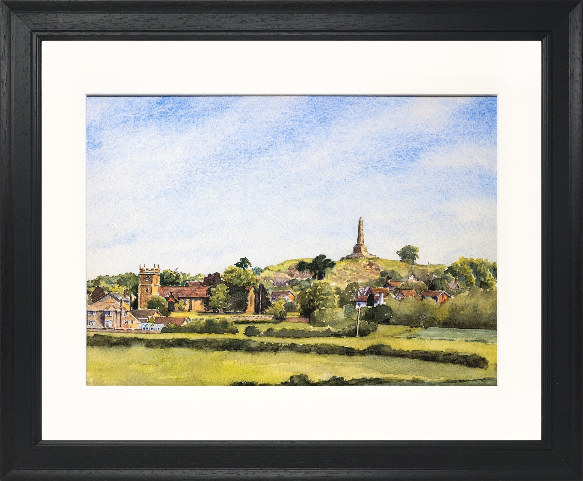 Lilleshall Hill and Church print by Sue Payton