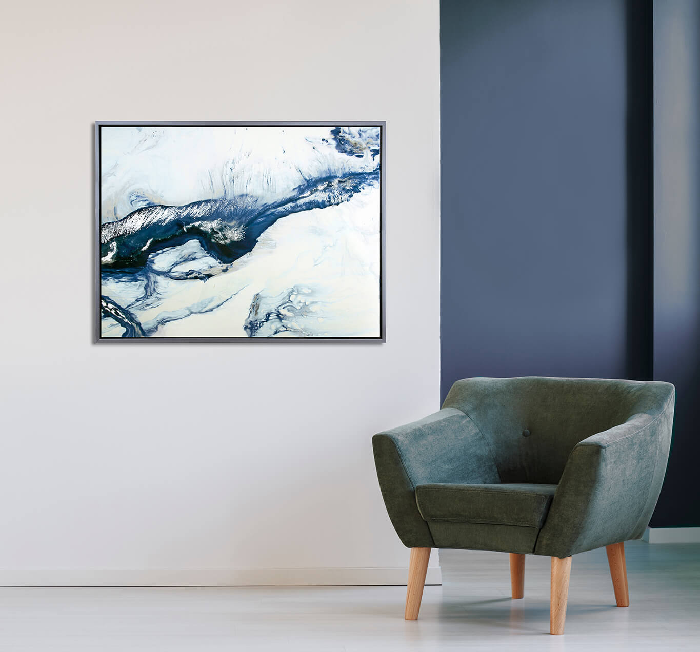 Blue Abstract framed print by Camelot