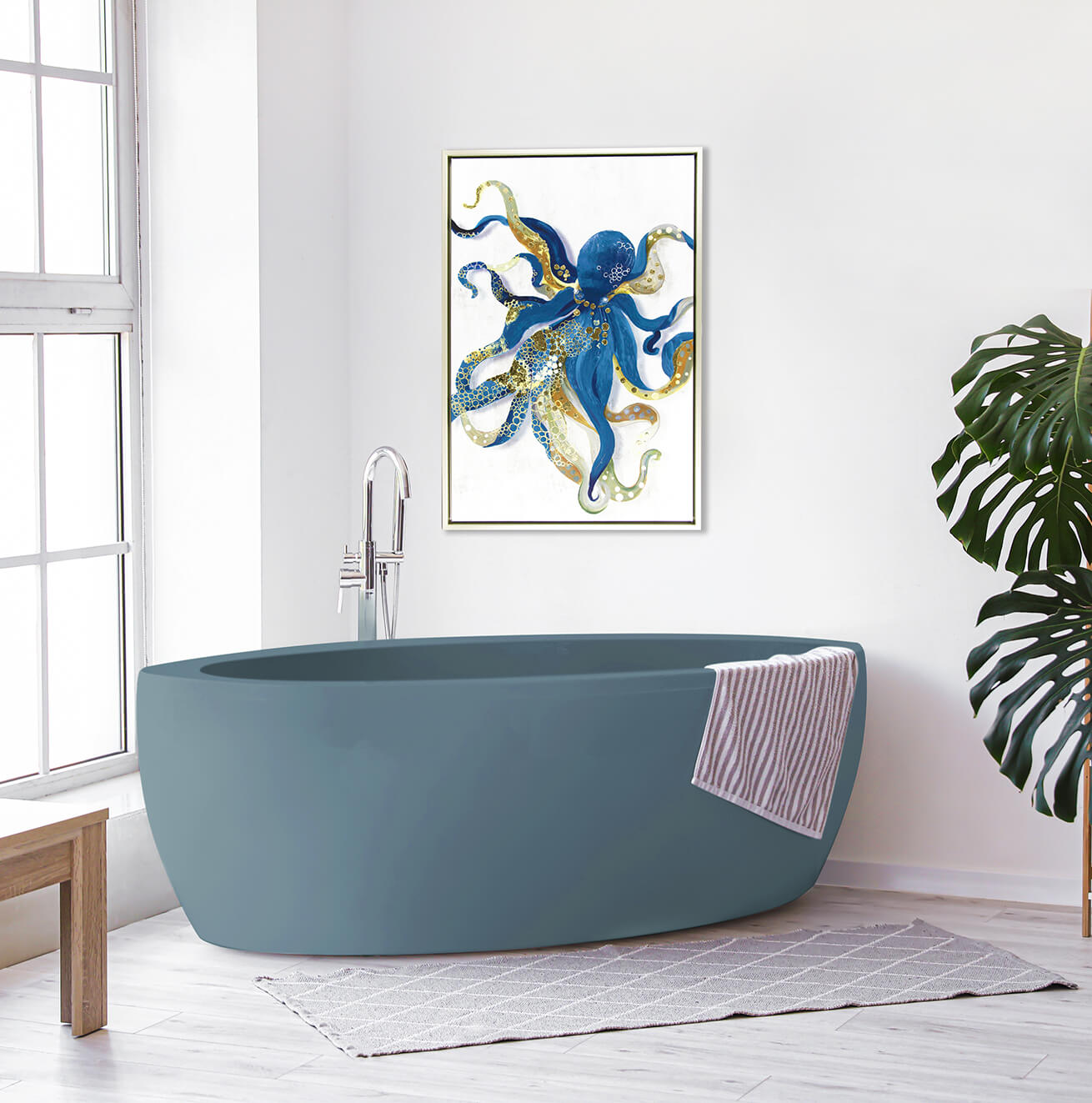 Blue Octopus framed print by Aimee Wilson