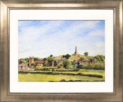 Lilleshall Hill and Church print by Sue Payton