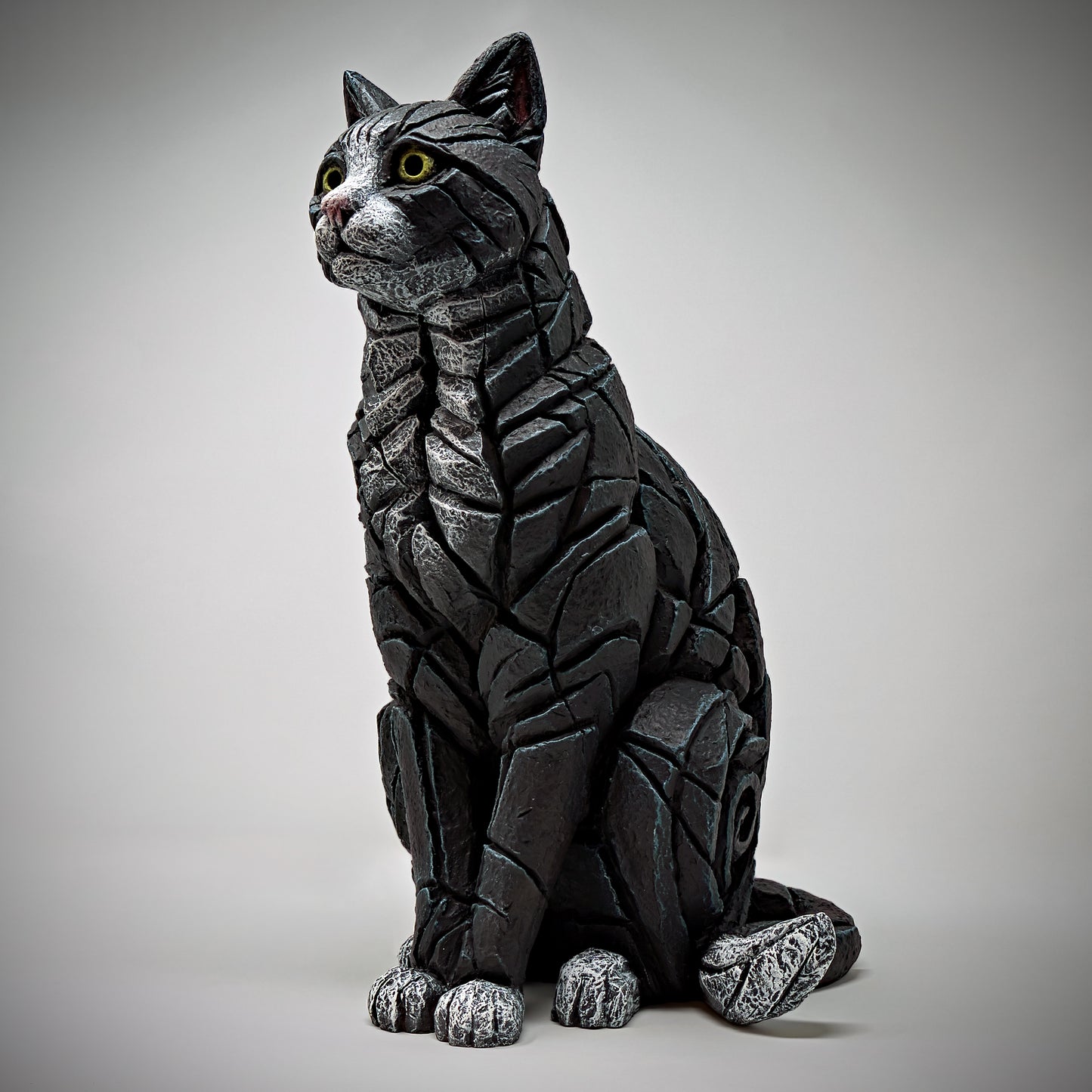 Cat Sitting - Black & White by Edge Sculpture