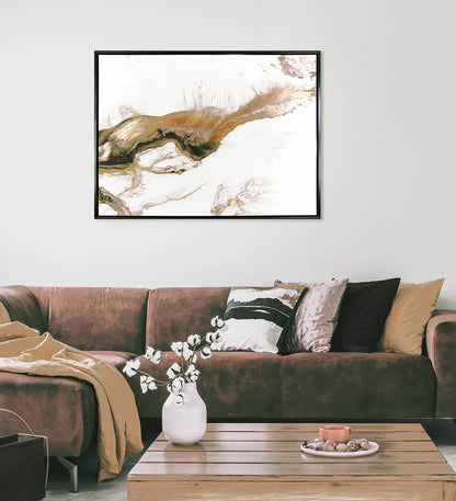 Cream & Mocha Abstract framed print by Camelot