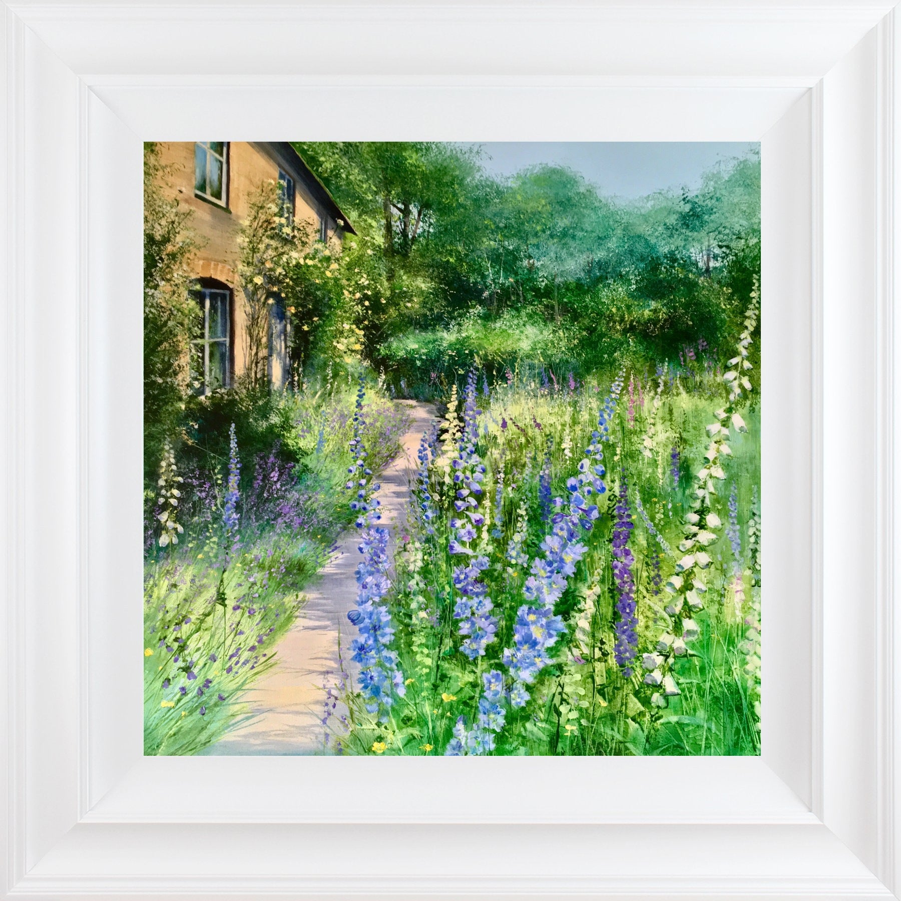 Delphinium Cottage limited edition print by Heather Howe