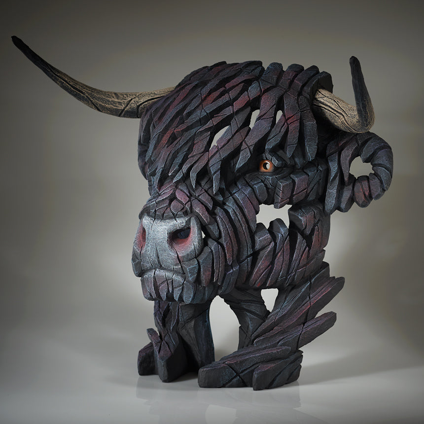 Highland Cow Bust - Black from Edge Sculpture by Matt Buckley
