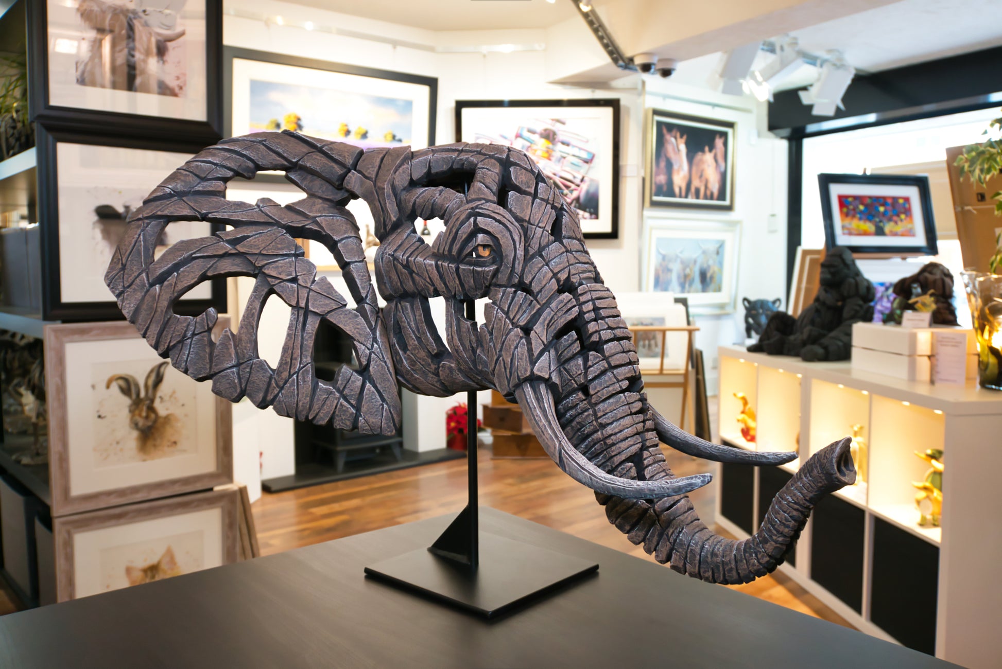 African Elephant Bust by Edge Sculpture