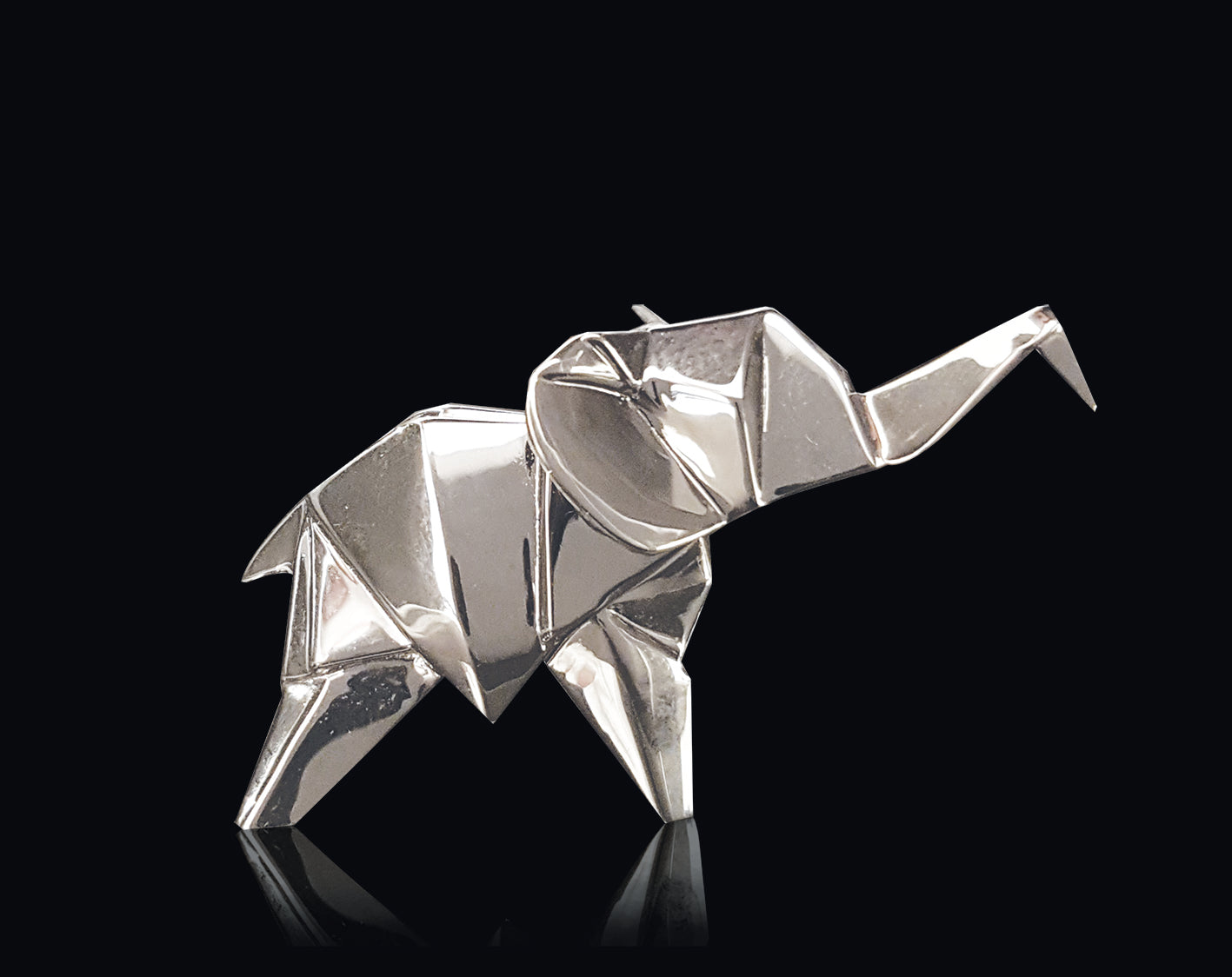 Elephant Sterling Silver Origami Sculpture by Sophie Mackrell