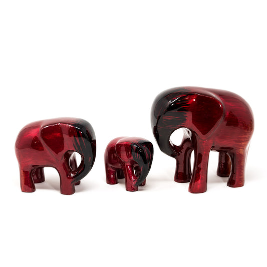 AluminArk Elephant Red recycled aluminium sculpture by Tilnar Art