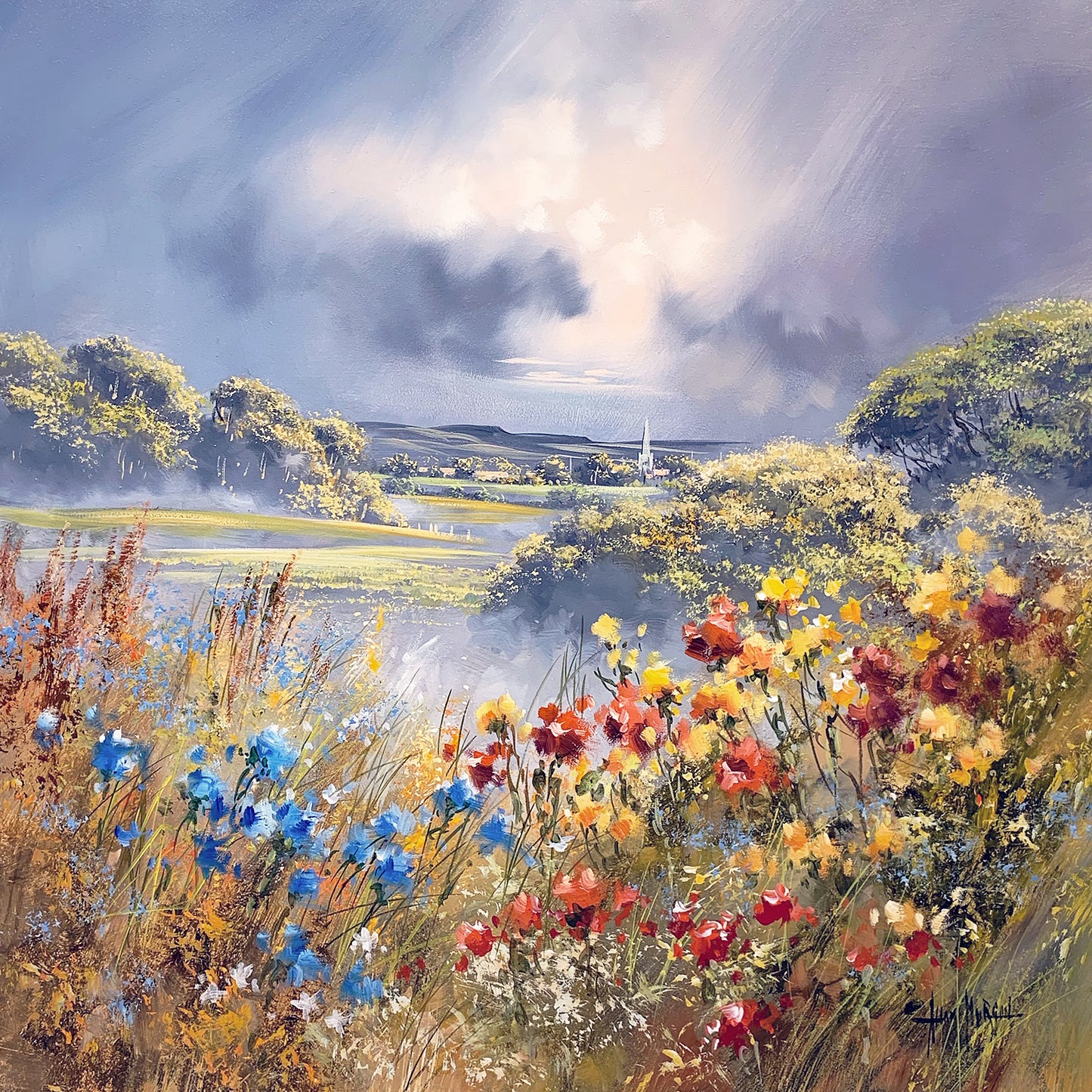 Flower Valley Original Painting by Allan Morgan