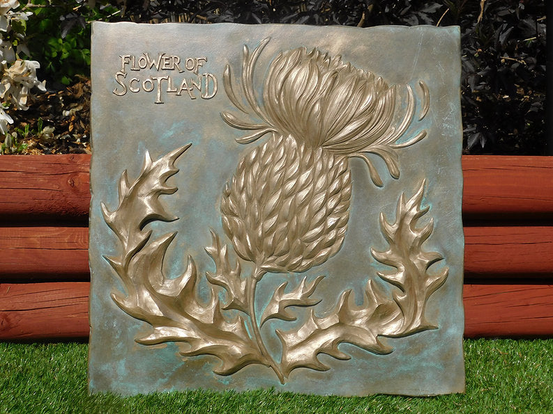 Flower of Scotland cold cast bronze plaque by Taurus Artworld
