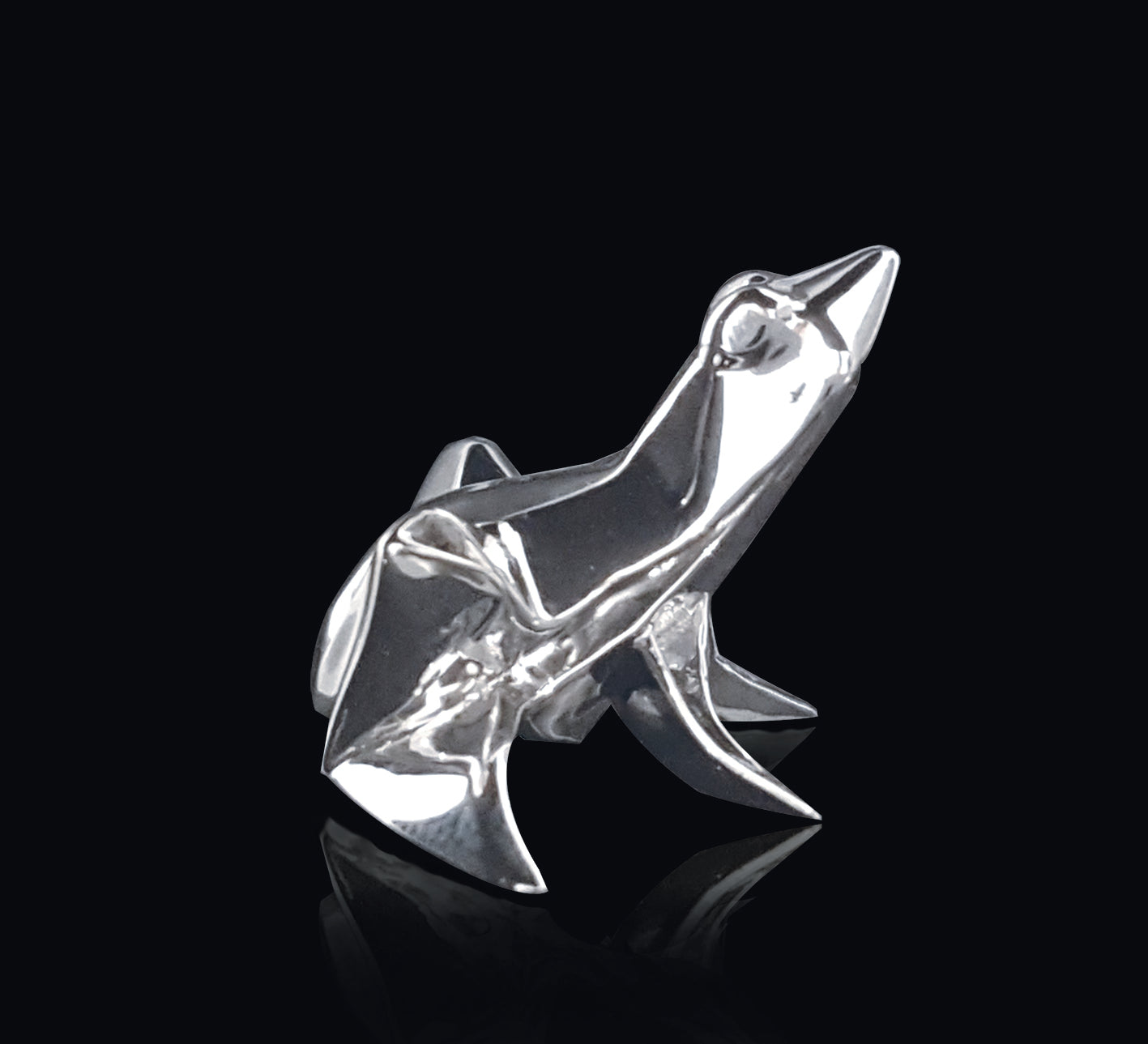 Frog Sterling Silver Origami Sculpture by Sophie Mackrell