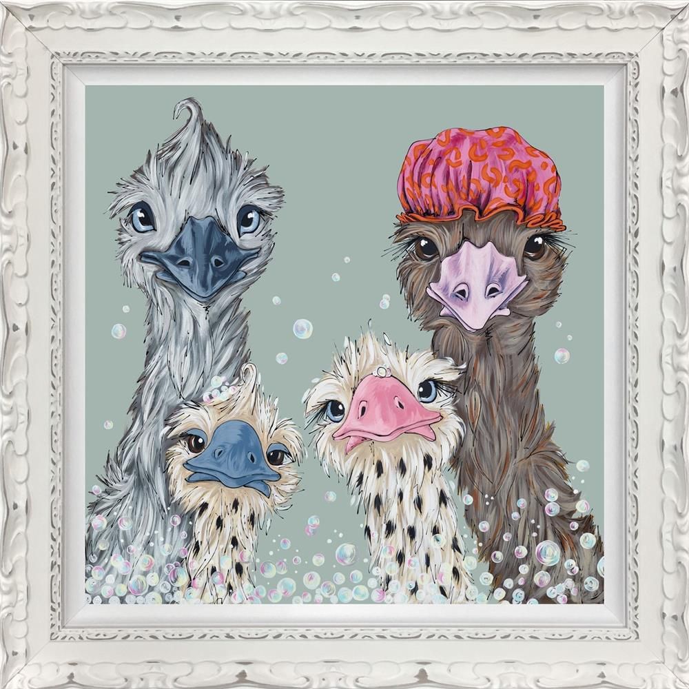 Fun in the Tub hand embellished limited edition print by Amy Louise