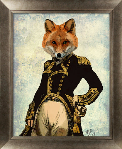 Gentleman Fox & Stag III framed print by Fab Funky