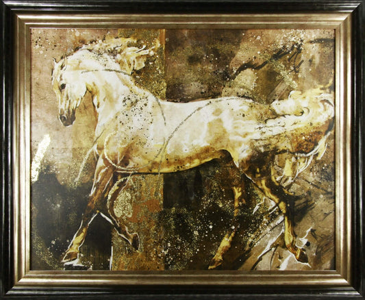 Gilded Horses I framed print by Marta Wiley