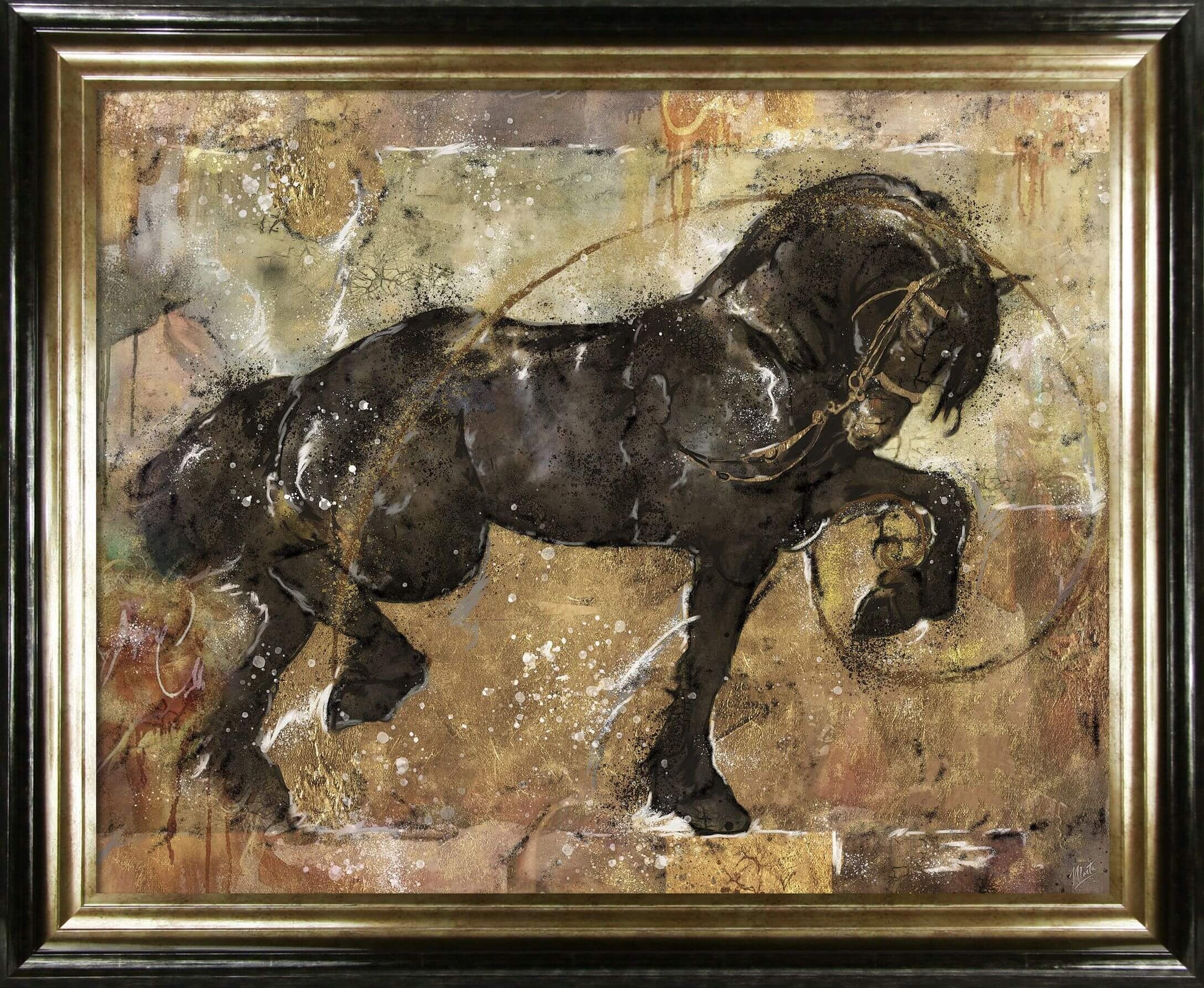 Gilded Horses II framed print by Marta Wiley