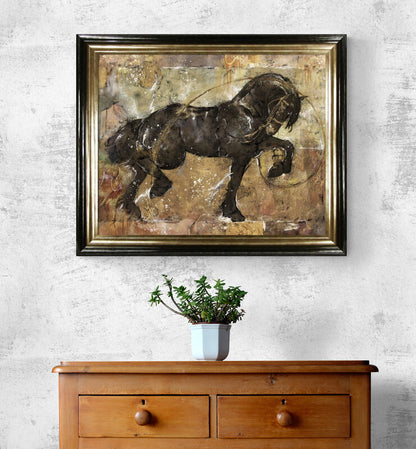 Gilded Horses II framed print by Marta Wiley