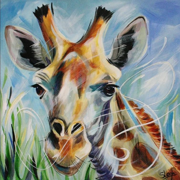 Giraffe limited edition print by Susan B Leigh
