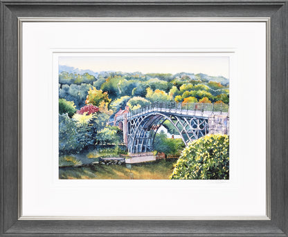 Ironbridge Shropshire Limited Edition Print by Sue Payton Grey Silver Frame