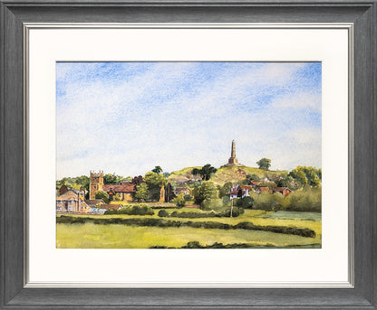 Lilleshall Hill and Church print by Sue Payton