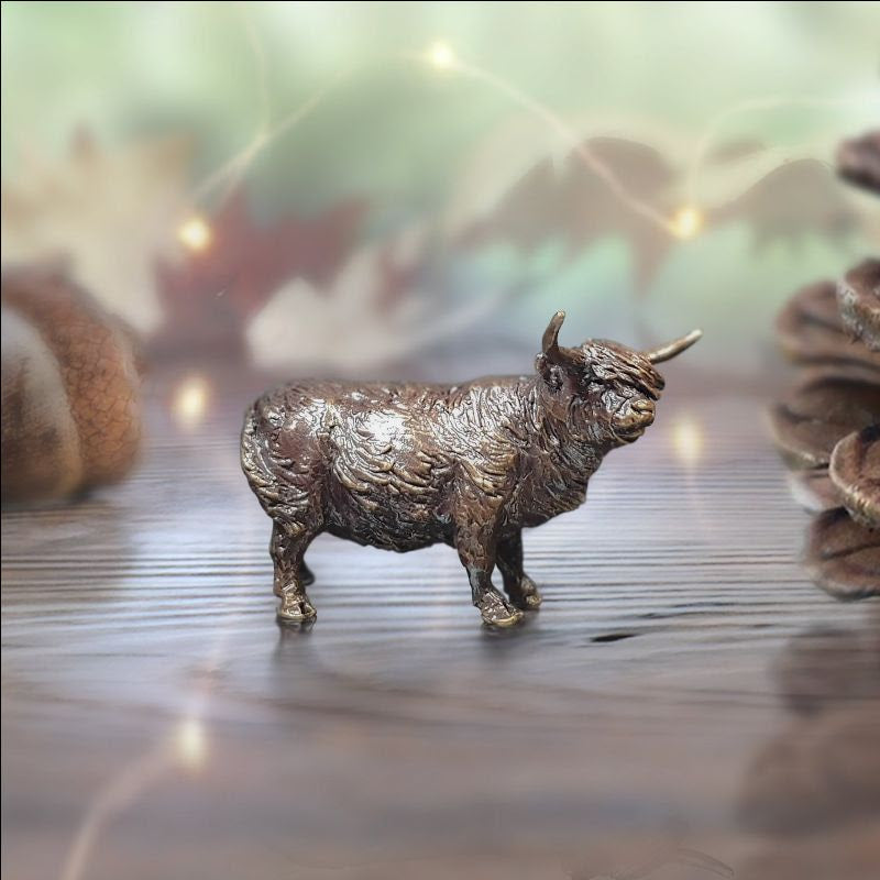 Highland Cow Miniature Bronze from Butler and Peach by Richard Cooper