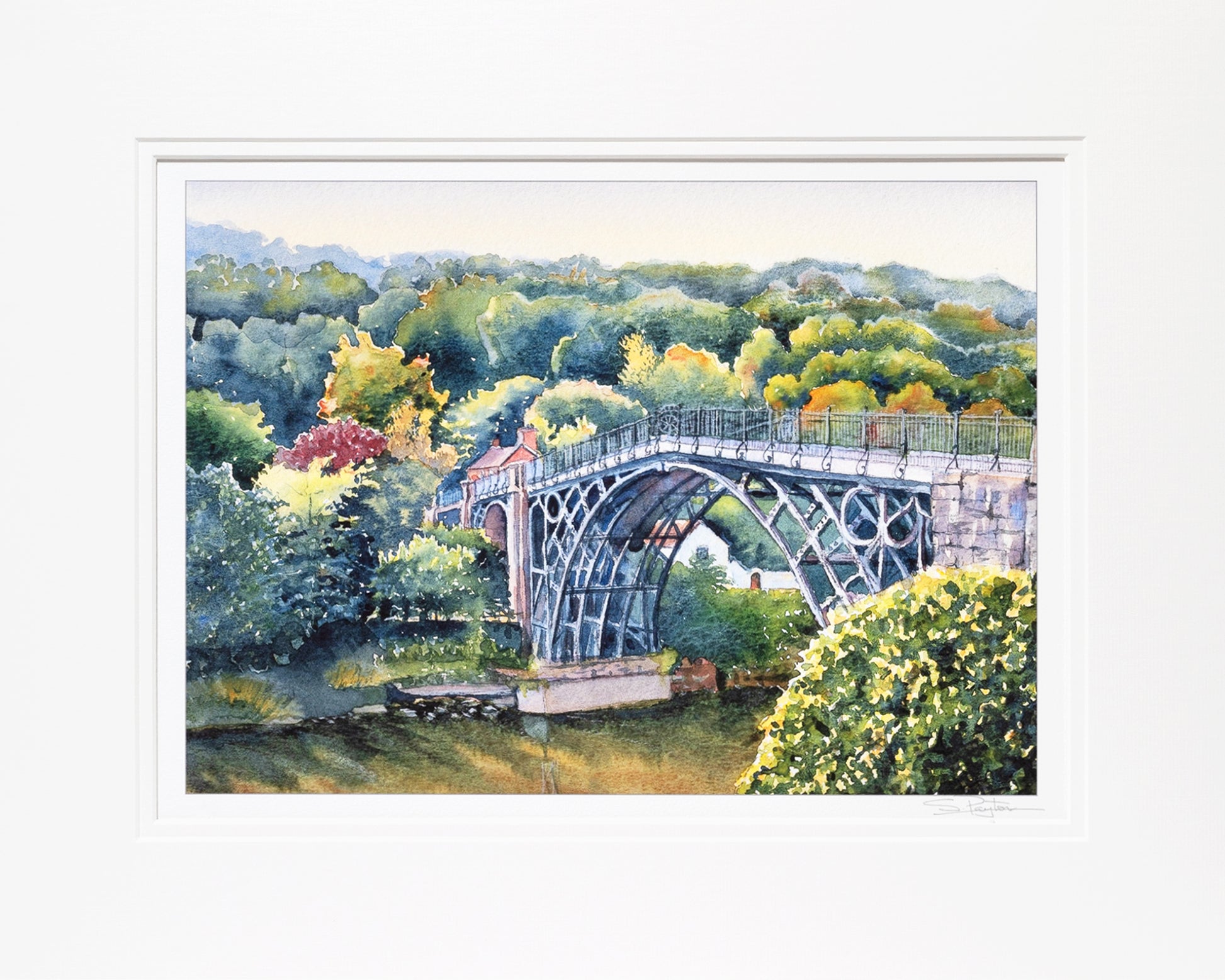 Ironbridge Shropshire Limited Edition Print by Sue Payton Mounted