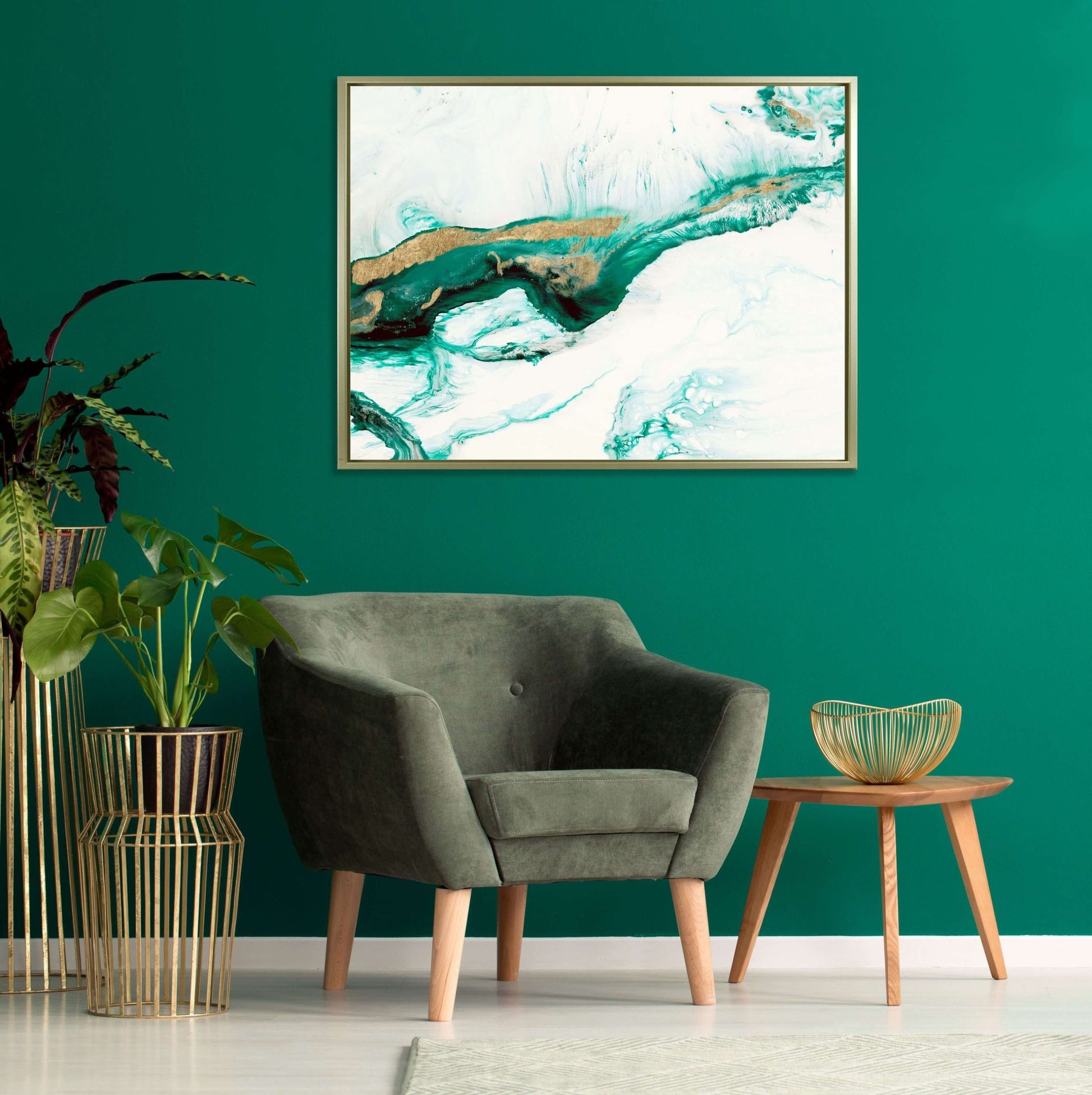 Jade Abstract framed print by Camelot