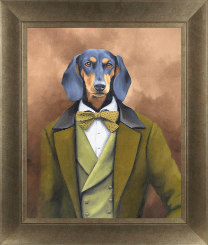 The Duke of Dachshund and Lady Isabelle framed prints by Peter Annable