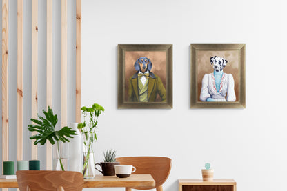 The Duke of Dachshund and Lady Isabelle framed prints by Peter Annable