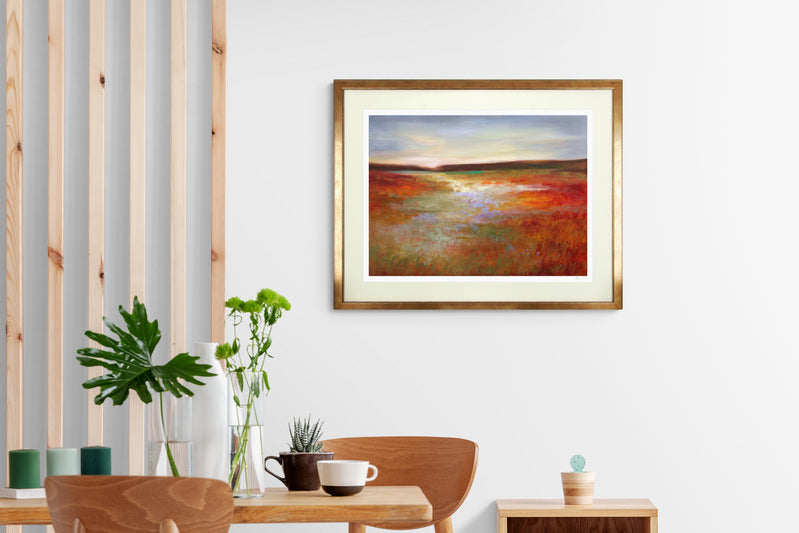 Light Across the Meadow framed print by Sheila Finch
