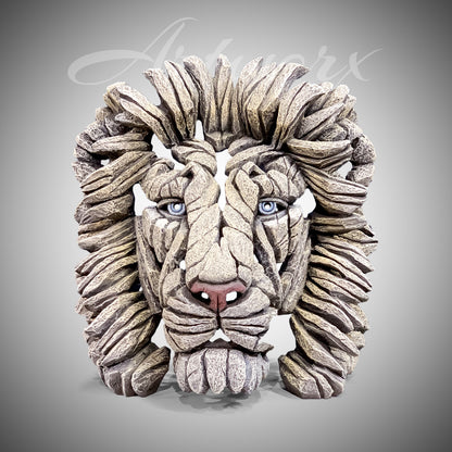 Lion Bust White from Edge Sculpture by Matt Buckley